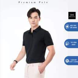 Thumbnail Áo polo MMANS màu đen đơn giản tinh tế chất vải poly cao cấp co giãn 4 chiều không nhăn nhàu 1
