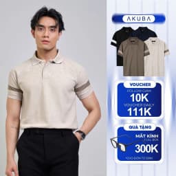 Thumbnail Áo Polo Nam AKUBA Chất Vải Cotton Dày Dặn, Tay Ngắn Phối Sọc Ngang, Form Slimfit | 01HE1248 1