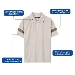 Thumbnail Áo Polo Nam AKUBA Chất Vải Cotton Dày Dặn, Tay Ngắn Phối Sọc Ngang, Form Slimfit | 01HE1248 2