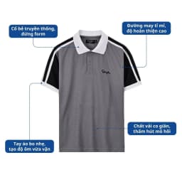 Thumbnail Áo Polo Nam AKUBA Vải Cotton Dày Dặn Thoáng Mát Phối Màu Tay Raglan Form Slimfit | 01HE1237 2