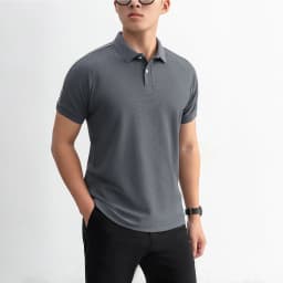 Thumbnail Áo polo nam Beehive Raglan vải cotton tổ ong phối màu neutral thanh lịch LEEVUS APL333 2