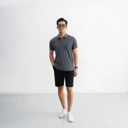 Thumbnail Áo polo nam Beehive Raglan vải cotton tổ ong phối màu neutral thanh lịch LEEVUS APL333 4