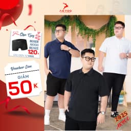 Thumbnail Áo Polo Nam Bigsize 80-140KG AKYOO Cao Cấp Cotton Co Giãn, Thâm Hút Mồ Hôi, Áo Polo Bigsize- PL DEN SP-PL THAN SP 1