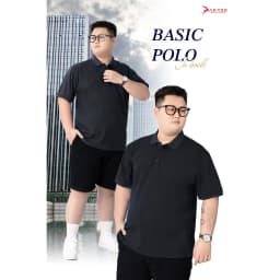 Thumbnail Áo Polo Nam Bigsize 80-140KG AKYOO Cao Cấp Cotton Co Giãn, Thâm Hút Mồ Hôi, Áo Polo Bigsize- PL DEN SP-PL THAN SP 2