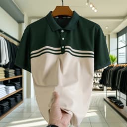 Thumbnail Áo POLO Nam Bigsize 80-140KG AKYOO Cao Cấp Cotton Co Giãn, Thâm Hút Mồ Hôi- PL XANH GHI 2