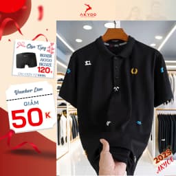 Thumbnail Áo POLO Nam Bigsize 80-140KG AKYOO Cao Cấp Cotton Co Giãn, Thâm Hút Mồ Hôi, Áo Polo Ngoại Cỡ - PL DEN HINH 1