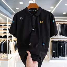 Thumbnail Áo POLO Nam Bigsize 80-140KG AKYOO Cao Cấp Cotton Co Giãn, Thâm Hút Mồ Hôi, Áo Polo Ngoại Cỡ - PL DEN HINH 2