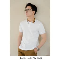 Thumbnail Áo Polo nam BLOCK COLLAR-RIB LEEVUS phối bo, vải CVC cá sấu, form regular APL311 3