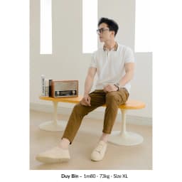 Thumbnail Áo Polo nam BLOCK COLLAR-RIB LEEVUS phối bo, vải CVC cá sấu, form regular APL311 4