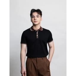 Thumbnail Áo polo nam cao cấp form REGULAR R1300 BD280 chất cotton phối bo cổ họa tiết đơn giản cao cấp nam tính BEN & TOD 1
