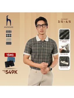 Thumbnail Áo polo nam caro SIVO vải cotton sợi dệt kim trẻ trung, thanh lịch, sang trọng - HUSSIO 1