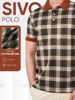 Thumbnail Áo polo nam caro SIVO vải cotton sợi dệt kim trẻ trung, thanh lịch, sang trọng - HUSSIO 2