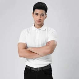 Thumbnail Áo Polo Nam Cổ Bẻ Basic Màu Trắng Vải Cotton Cá Xấu Thương Hiệu MrTwins® 3