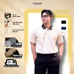 Thumbnail Áo polo nam có cổ Bunny Pair,vải CVC cao cấp thoáng mát, cổ thêu hình thỏ mới lạ, sang trọng - FEAER 1