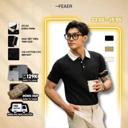 Thumbnail Áo polo nam có cổ Ouroboros, chất vải CVC thoáng khí, thấm hút, bền màu, họa tiết thêu rắn -FEAER 1
