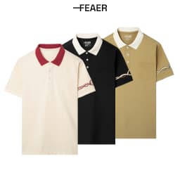 Thumbnail Áo polo nam có cổ Ouroboros, chất vải CVC thoáng khí, thấm hút, bền màu, họa tiết thêu rắn -FEAER 2