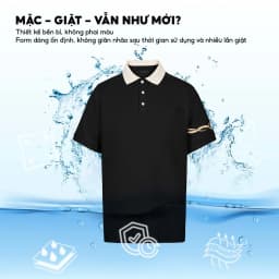 Thumbnail Áo polo nam có cổ Ouroboros, chất vải CVC thoáng khí, thấm hút, bền màu, họa tiết thêu rắn -FEAER 4