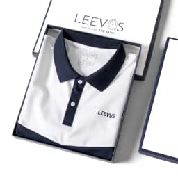 Thumbnail Áo Polo nam có cổ RAKEN LEEVUS màu trắng xanh đen, thêu logo, vải CVC cá sấu, form regular APL266 2