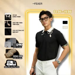 Thumbnail Áo polo nam có cổ Snake Necklace, chất vải CVC thấm hút mồ hôi, họa tiết thêu sang trọng - FEAER 1