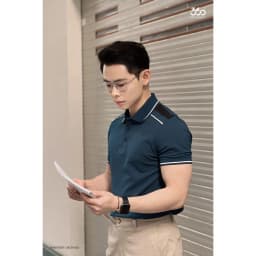 Thumbnail Áo polo nam cổ điển ngắn tay phối màu thương hiệu 360 Boutique chất liệu pique cao cấp - POMTK501 2