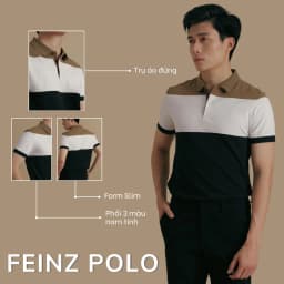 Thumbnail Áo Polo nam FEINZ LEEVUS phối màu, vải CVC cá sấu, form regular APL306 3