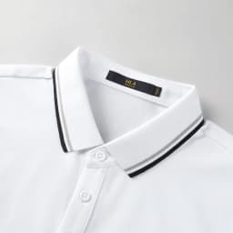 Thumbnail Áo POLO nam HLA trắng tay ngắn công nghệ cool feeling, phối viền logo thêu Lucky thoáng mát, co giãn tốt 4