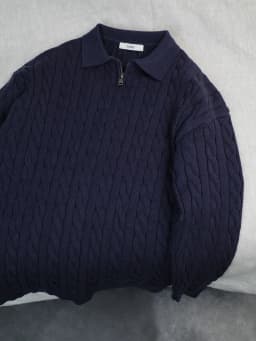 Thumbnail Áo Polo Nam Len Trơn DNST 717, Áo Sweater Len Hàn Quốc Unisex Vặn Thừng Dày Dặn 3