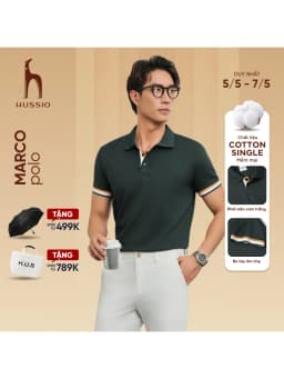 Thumbnail Áo polo nam MARCO vải thun cotton dày dặn, co dãn tốt, đứng form, thoáng mát - HUSSIO 1