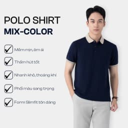 Thumbnail Áo Polo Nam MIX-COLOR Ngắn Tay 5S FASHION Cotton Mát Lạnh, Thoáng Khí, Lịch Lãm APC25033 2