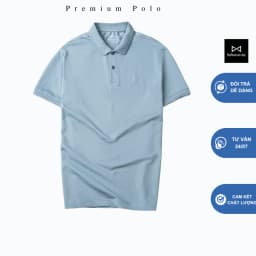 Thumbnail Áo polo nam MMANS màu xám nhạt basic tinh tế sang trọng chất vải cotton poly cao cấp co giãn 1