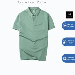 Thumbnail Áo polo nam MMANS màu xanh vỏ đậu basic tinh tế sang trọng chất vải cotton poly cao cấp co giãn 1