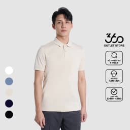 Thumbnail Áo polo nam ngắn tay trơn 360 Boutique áo thun nam có cổ bẻ màu trắng đen be basic trẻ trung - POTOL516 1