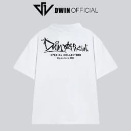 Thumbnail Áo polo nam nữ brand in Dwin SIGNATURE cổ bẻ vải cá sấu basic form rộng tay lỡ unisex oversize 3