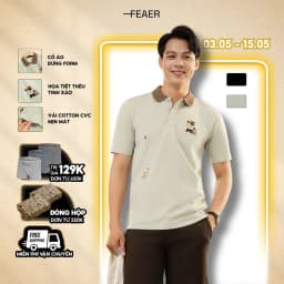 Thumbnail Áo polo nam Pals cổ bẻ, tay ngắn, vải CVC cao cấp thoáng mát, co giãn, họa tiết thêu dễ thương - FEAER 1