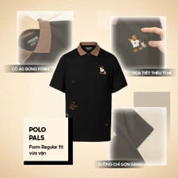 Thumbnail Áo polo nam Pals cổ bẻ, tay ngắn, vải CVC cao cấp thoáng mát, co giãn, họa tiết thêu dễ thương - FEAER 4