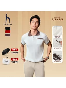 Thumbnail Áo polo nam PARADO vải thun gân thoáng mát, co dãn tốt, tôn dáng, che khuyết điểm - HUSSIO 1