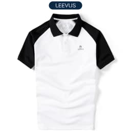 Thumbnail Áo polo nam phối Raglan logo LEEVUS đen trắng, trẻ trung vải CVC cá sấu APL204 1
