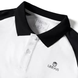 Thumbnail Áo polo nam phối Raglan logo LEEVUS đen trắng, trẻ trung vải CVC cá sấu APL204 4