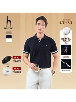 Thumbnail Áo POLO nam phối viền tay VIRTUS vải Cotton Pique xuất xịn, bền màu, che khuyết điểm - HUSSIO 1