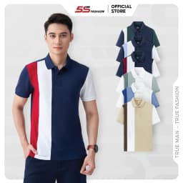 Thumbnail Áo Polo Nam PIQUE 5S FASHION, Chất Cotton Thiết Kế Can Phối Nổi Bật,Lịch Lãm (APC24089) 1