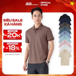 Thumbnail Áo Polo Nam PIQUE 5S FASHION Mùa Hè, Mềm Mát, Trơn Basic Bo Dệt Hiệu Ứng Lịch Lãm (APC25030) 1