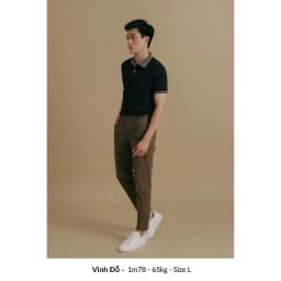 Thumbnail Áo Polo nam STRIPES LEEVUS phối bo dệt, vải CVC cá sấu, form regular APL275 4