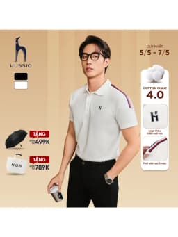 Thumbnail Áo polo nam STRONGHOLD vải cotton pique 4.0 mềm mịn, co dãn tốt, thoáng mát ,sang trọng - HUSSIO 1