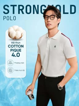 Thumbnail Áo polo nam STRONGHOLD vải cotton pique 4.0 mềm mịn, co dãn tốt, thoáng mát ,sang trọng - HUSSIO 2