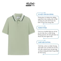 Thumbnail Áo Polo Nam Tay Ngắn 100% Cotton Phối Cổ Sọc Form Fitted - Routine 10F23POL003 2