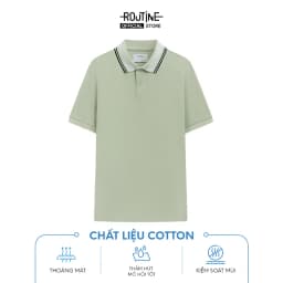Thumbnail Áo Polo Nam Tay Ngắn 100% Cotton Phối Cổ Sọc Form Fitted - Routine 10F23POL003 3