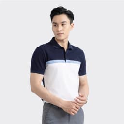 Thumbnail Áo polo nam tay ngắn ARISTINO xanh tím than phối trắng sang trọng APS135S3 1
