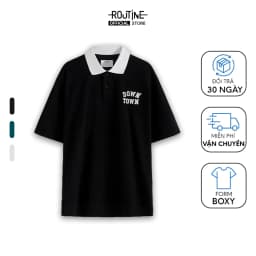 Thumbnail Áo Polo Nam Thêu Đắp "Down Town" Form Boxy - Routine 10F23POL012 1