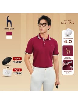 Thumbnail Áo polo nam TITANIUM vải cotton pique 4.0 mềm mịn, co dãn tốt, thoáng mát, sang trọng - HUSSIO 1