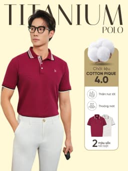 Thumbnail Áo polo nam TITANIUM vải cotton pique 4.0 mềm mịn, co dãn tốt, thoáng mát, sang trọng - HUSSIO 2